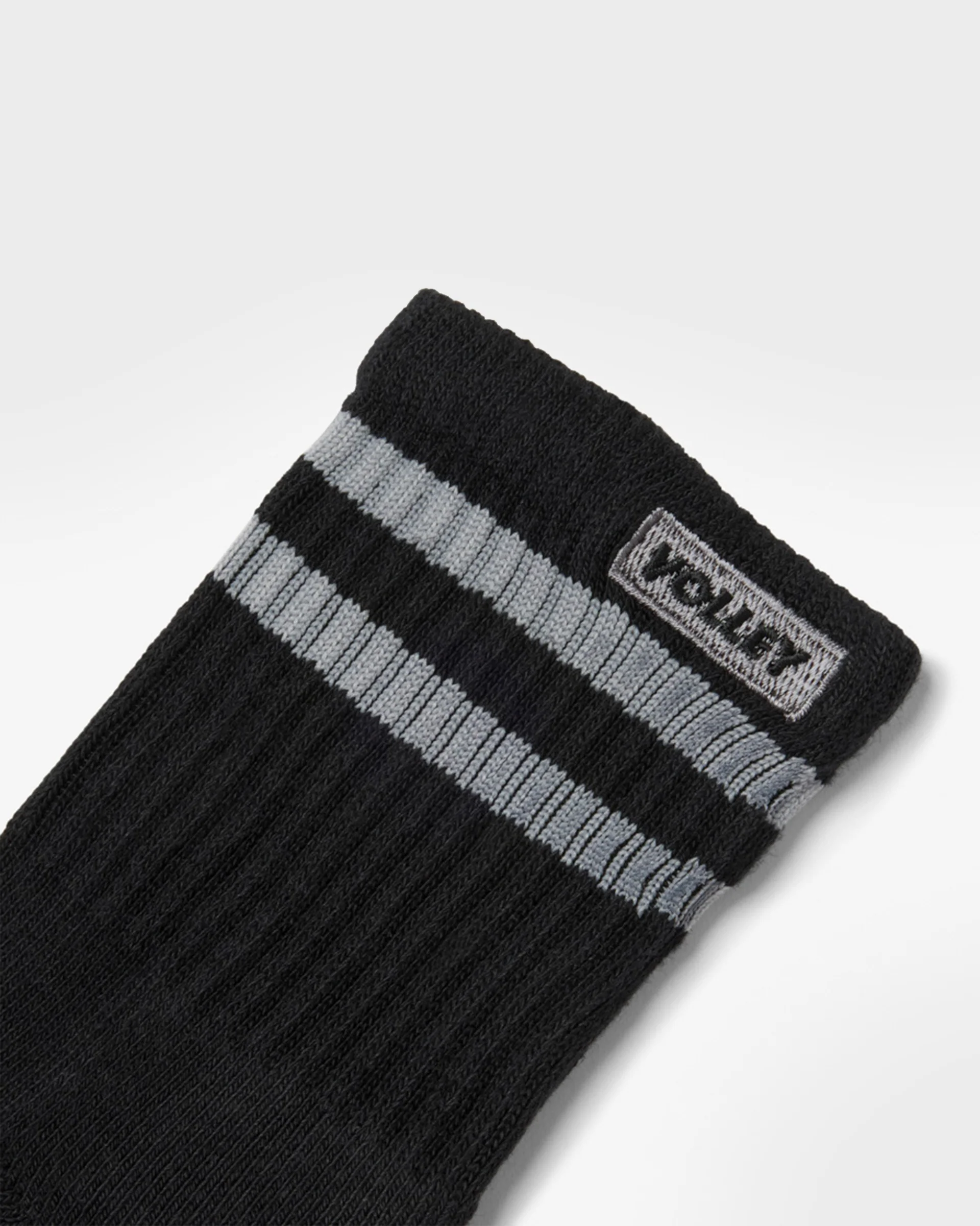 Junior Mid Socks Black/Grey - Image 3