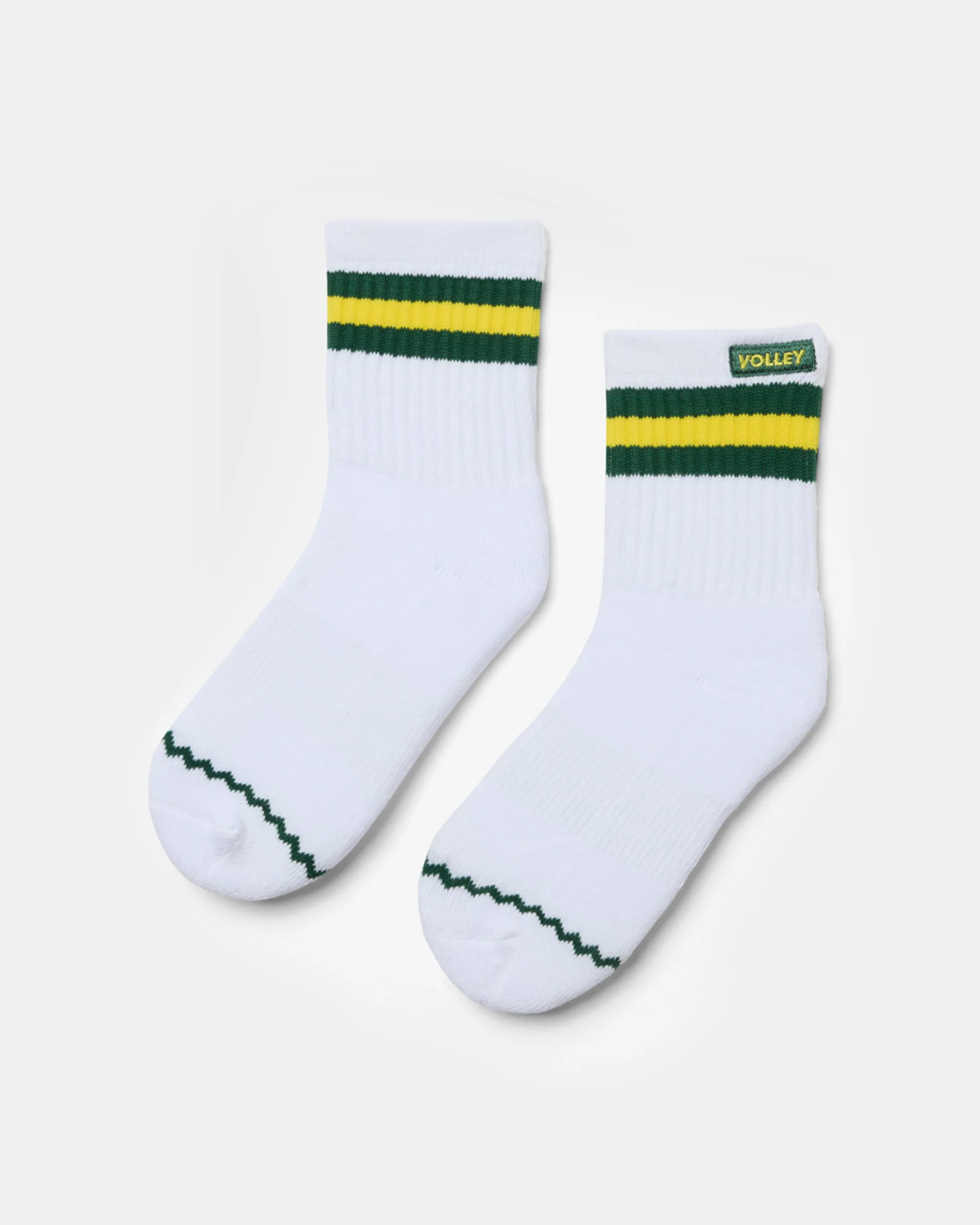 Junior Mid Socks White/Green/Gold - Image 4