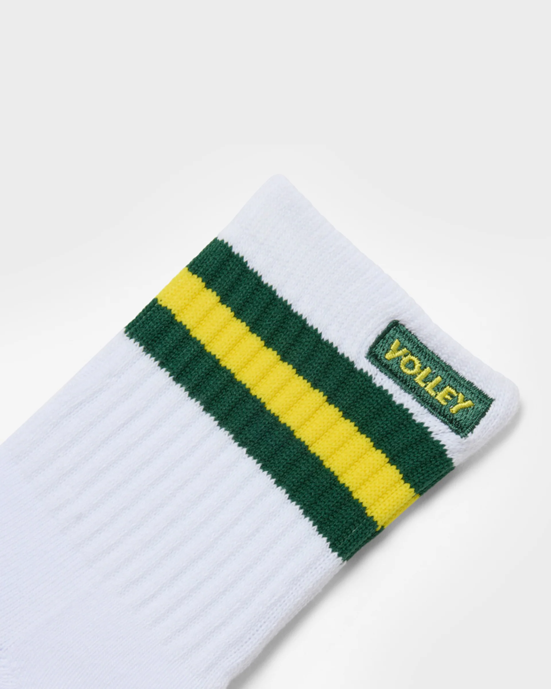 Junior Mid Socks White/Green/Gold - Image 6