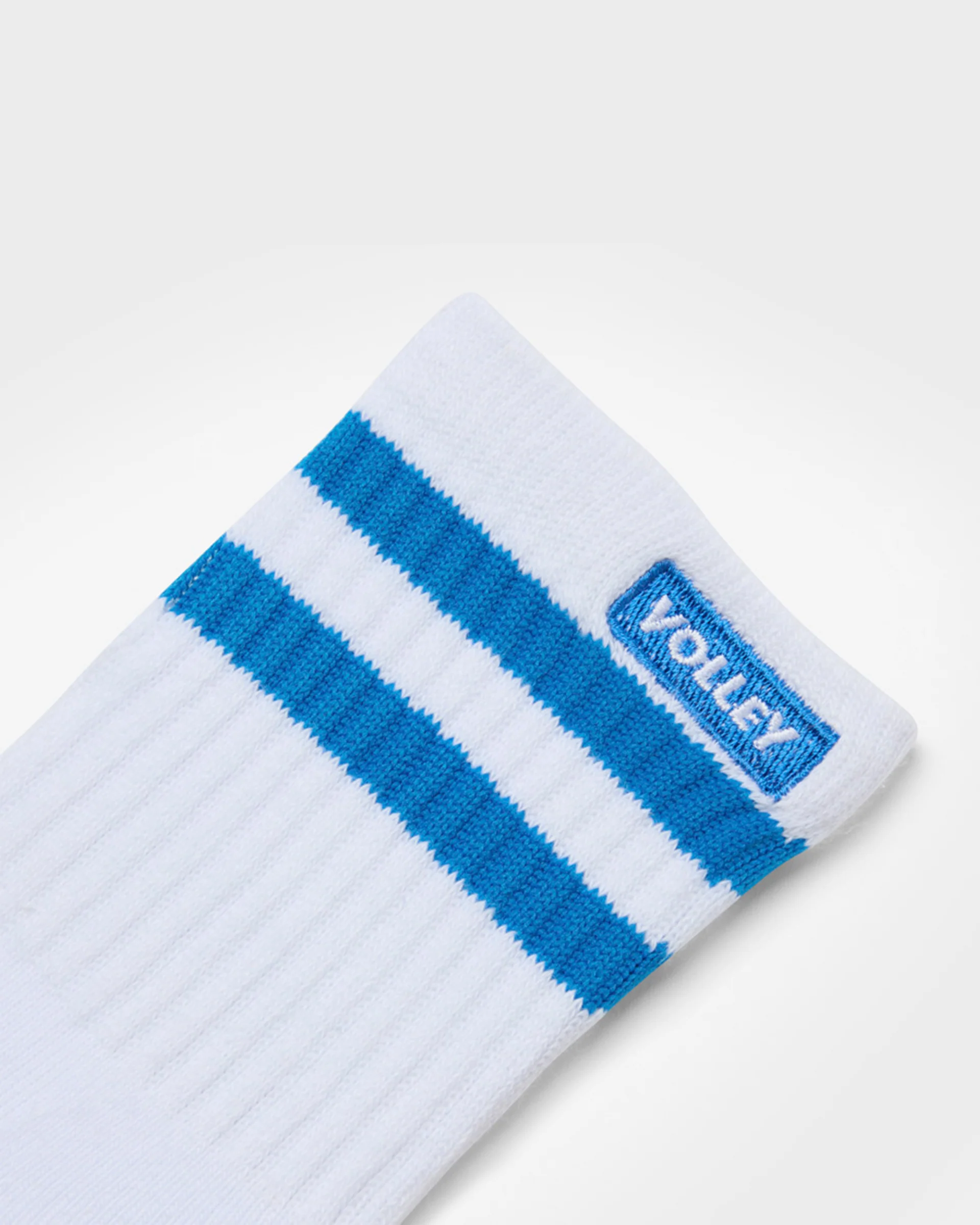 Junior Mid Socks White/Blue - Image 3