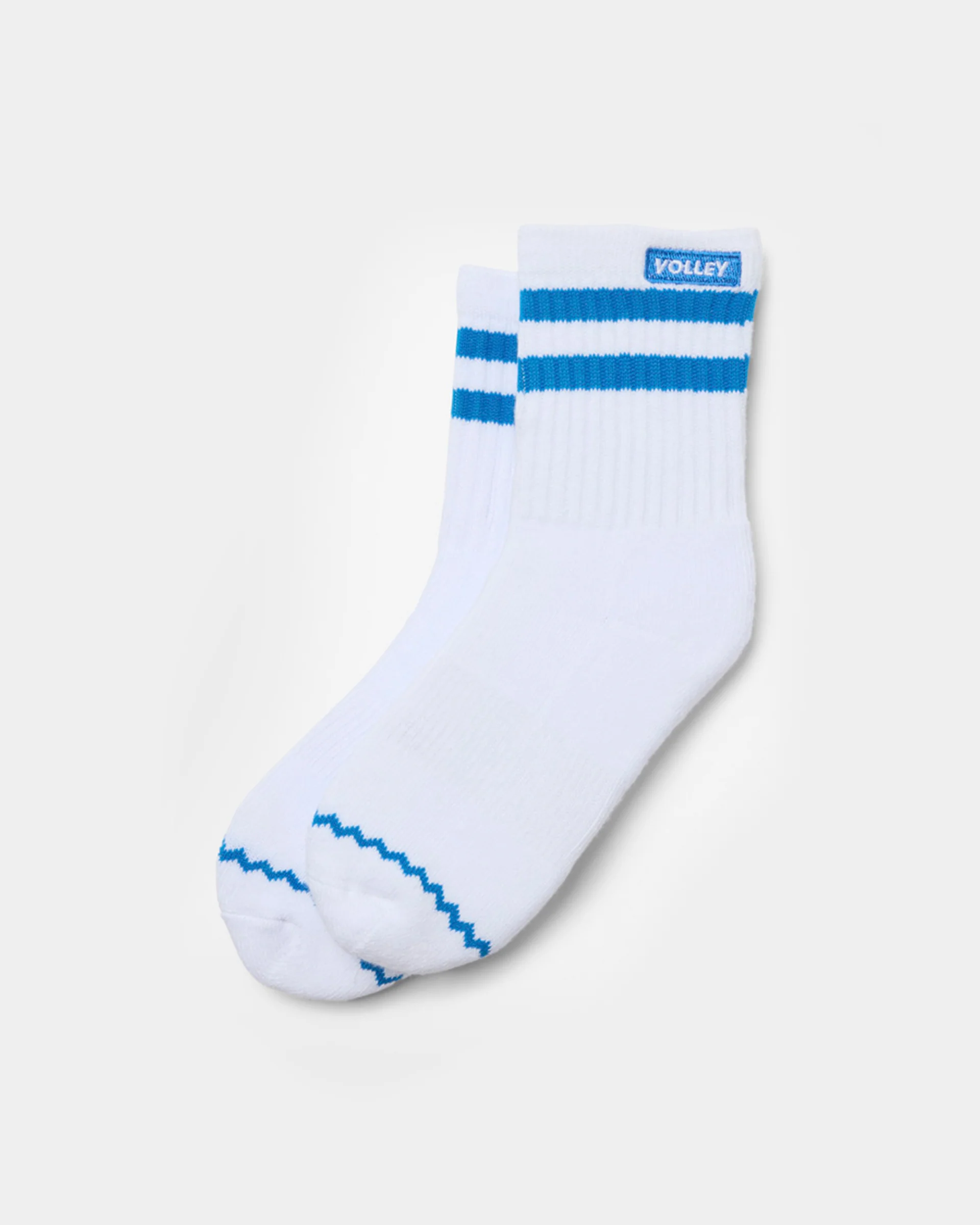 Junior Mid Socks White/Blue - Image 5