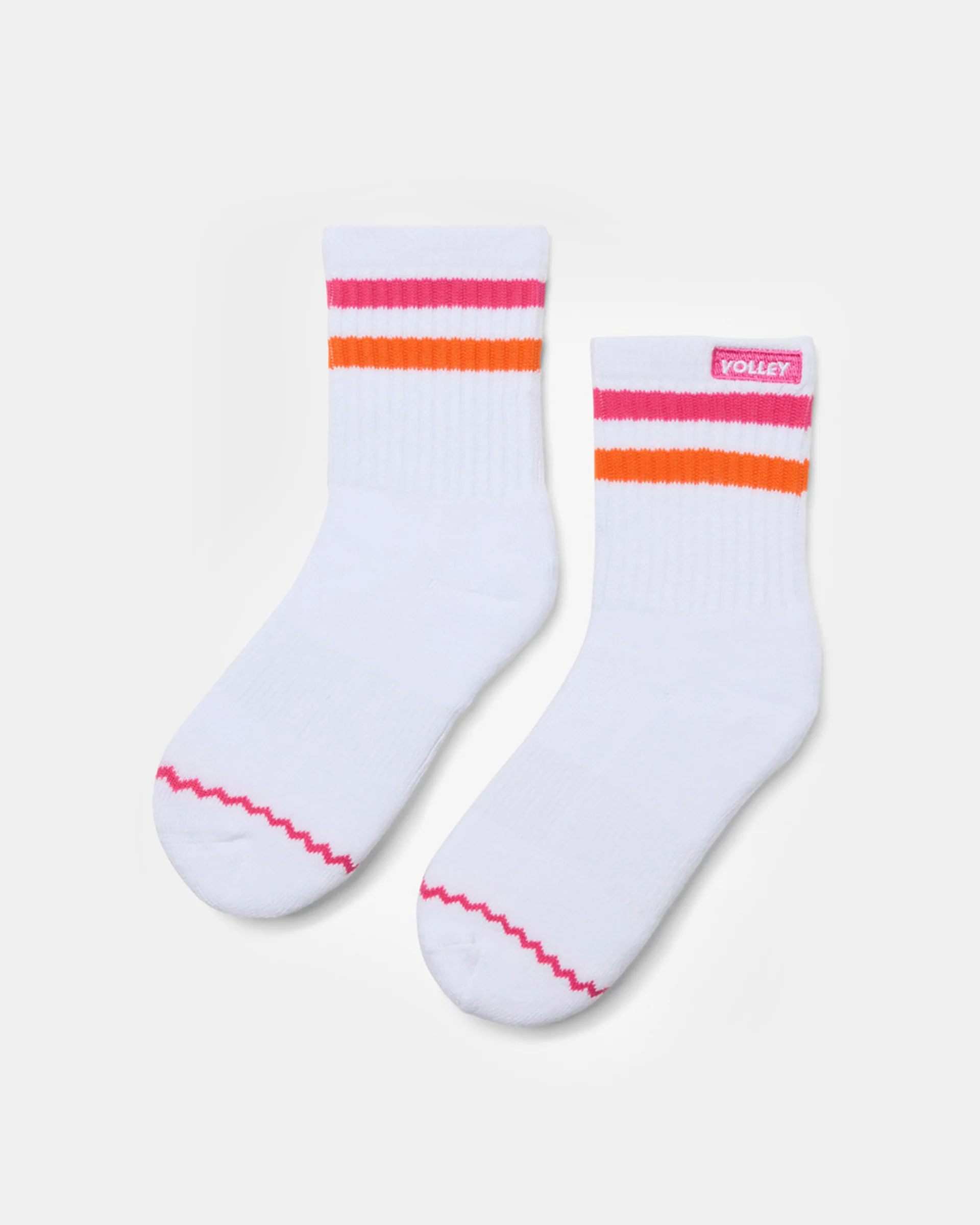 Junior Mid Socks White/Magenta - Image 4