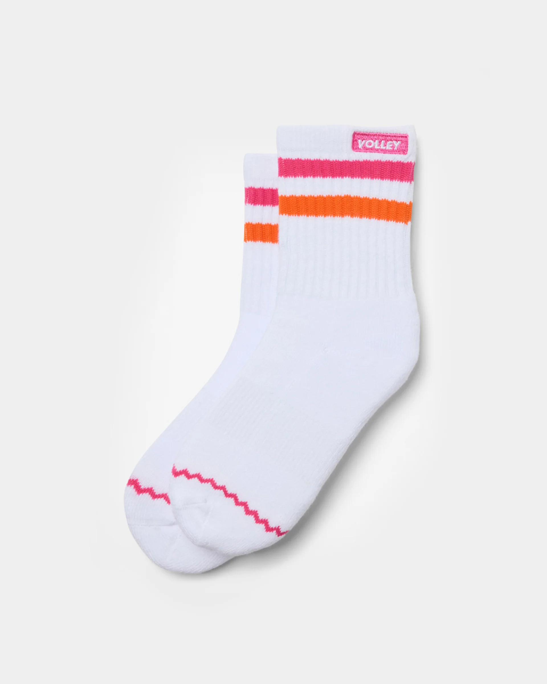 Junior Mid Socks White/Magenta - Image 5