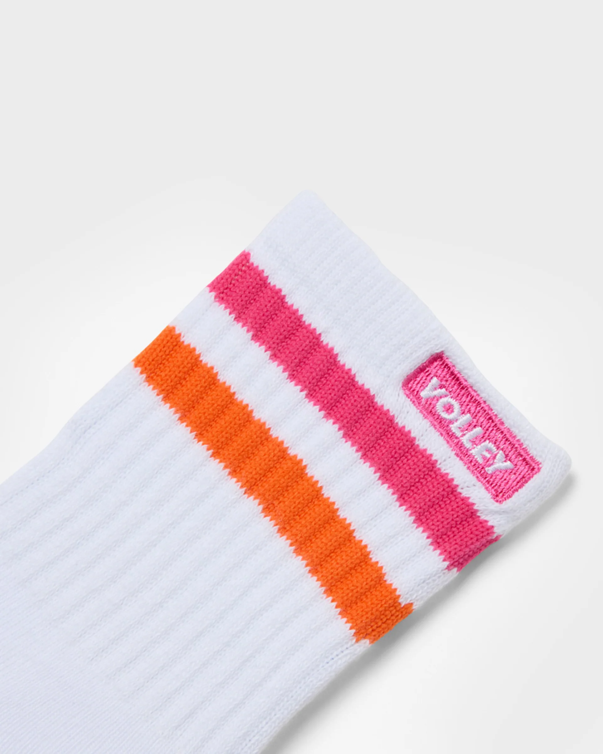 Junior Mid Socks White/Magenta - Image 6